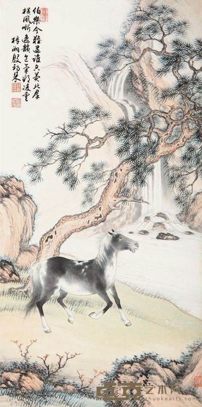 殷梓湘 骏马图 67×33cm