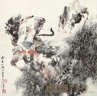 胡正伟 南来的雁 70×69cm