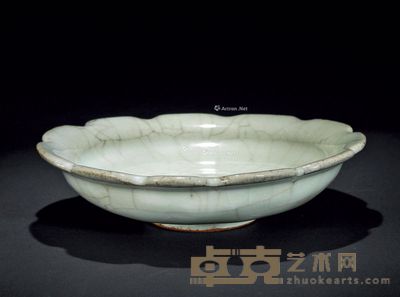 明 仿官釉葵口洗 直径19.3cm