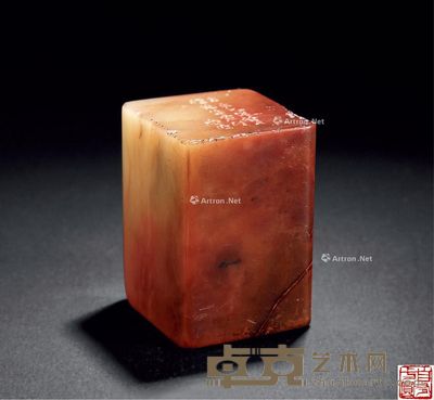 “白石”款寿山石雕印章 3.4×3.4×4.8cm