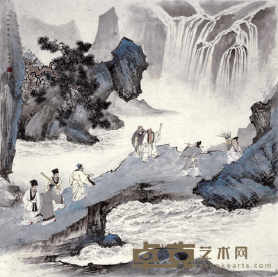 张洪千 八仙祝寿图 66×66cm 约4平尺