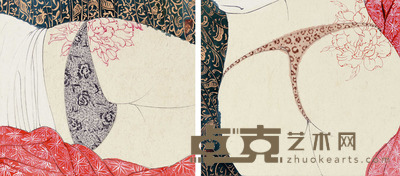 李嘉儒 幽浮香两幅 24×27×(2)cm 每幅约0.6平尺