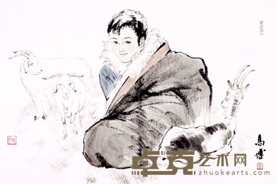 高博 三羊争春 53×78cm 约3.8平尺