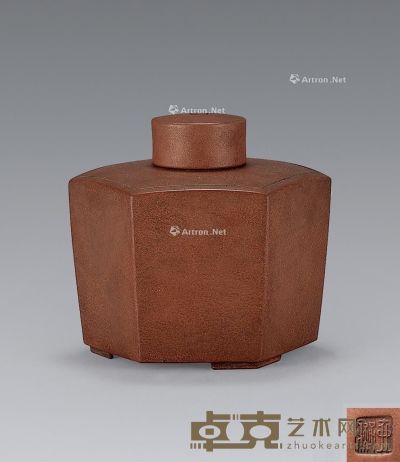 清 壶痴款六方茶叶罐 边长6.5cm；高12.5cm