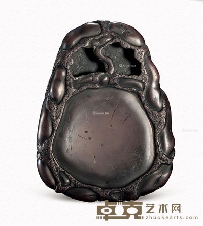 清 卵石端砚 长17.5cm;宽13cm;厚3.2cm