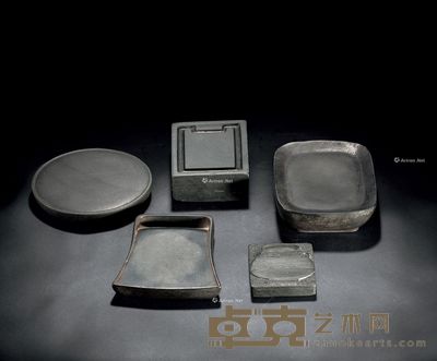 歙石小赏砚 (一组) 尺寸不一
