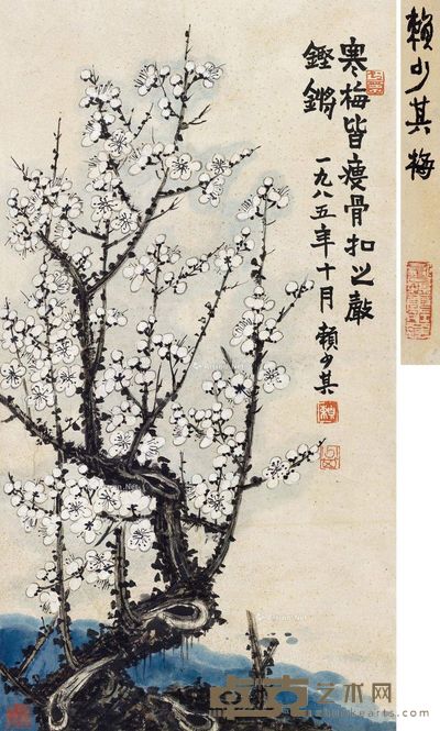 赖少其 白梅图 74×40cm