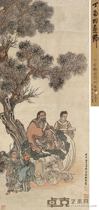 丁云鹏 佛祖说教图 121×51.5cm