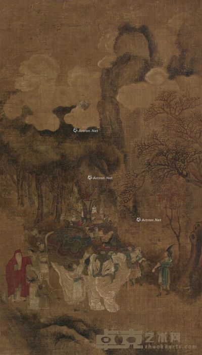 崔子忠 授道行装图 116×67cm