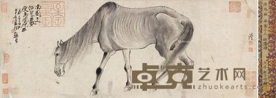 钱沣 瘦马(骏骨)图 28×72cm