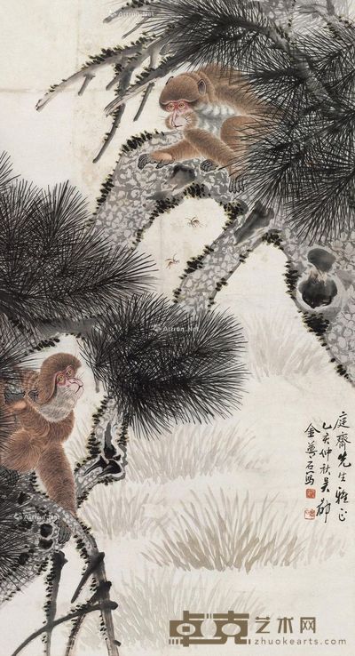 金梦石 封侯图 107×57.5cm