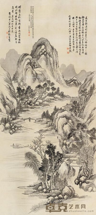 张熊 唐人诗意图 149×67cm