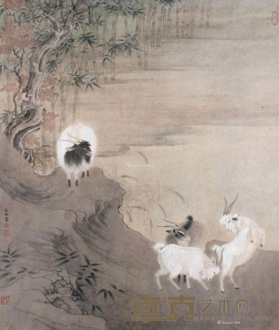 李金国 观羊图 107×89cm