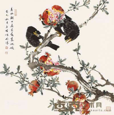 周午生 多子多福 67×67cm