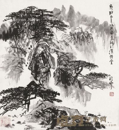 秦岭云 松山 52×48cm