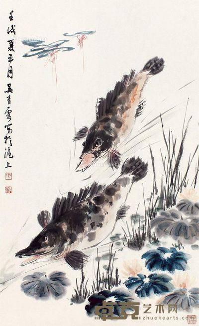吴青霞 鱼 70×42cm