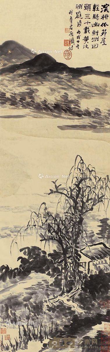石涛 山水 123×38cm