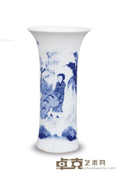 青花人物花瓶 ↑23.5cm