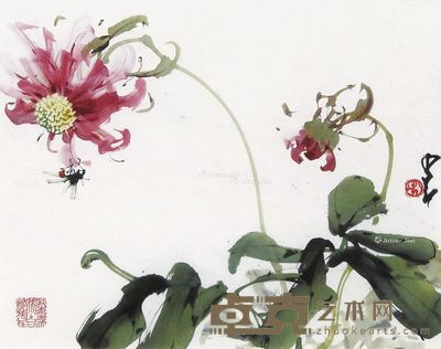 赵少昂 花卉 36×29cm