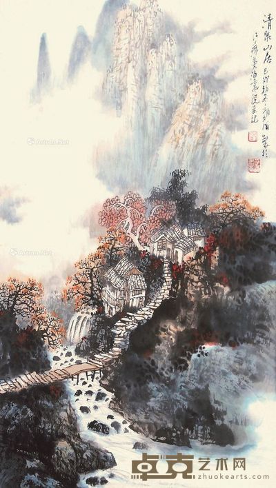 胥力浦 山水 66×44cm