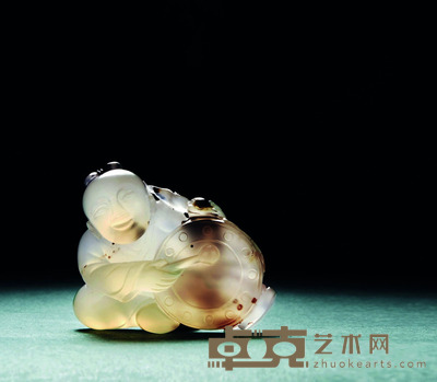 清 玛瑙童子 L.3.5cm