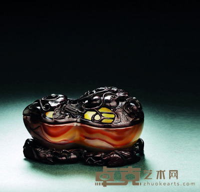 清中 缠丝玛瑙香薰 L.12cm