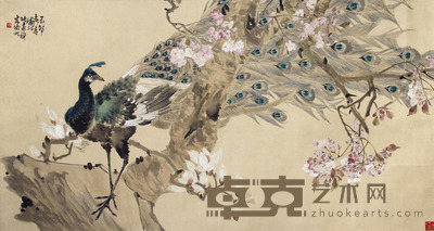 张书旂 孔雀 138×68cm