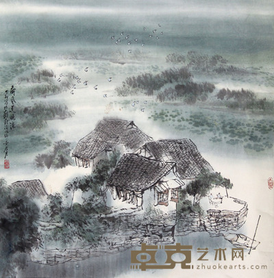 孙君良 荷风送晚凉 67×65cm