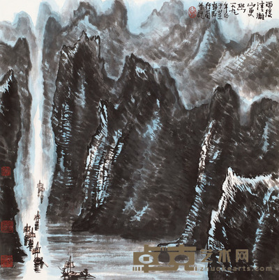 李行简 雨后清漓山更幽 69×69cm