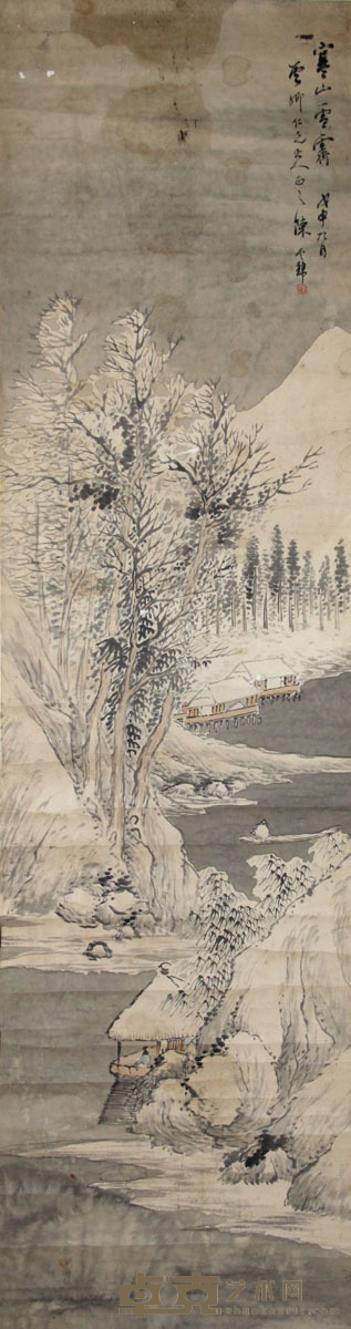 陈云锦 山水 142×39cm
