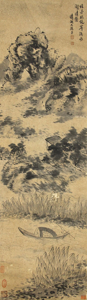 石涛 山水 135×39cm
