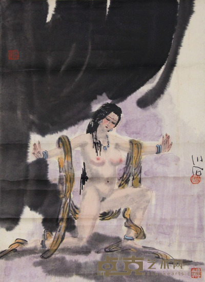 傅小石 山兔 63×46cm