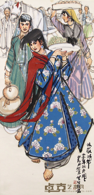 史国良 新疆舞女 136×68cm