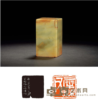 清·谢庸刻青田石蒋一桂自用印 4.2×4.3×7.4cm