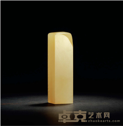 寿山荔枝冻石素方章 2.9×2.9×10.5cm