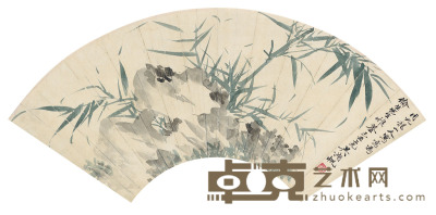 吴湖帆 竹石图 51.5×18cm