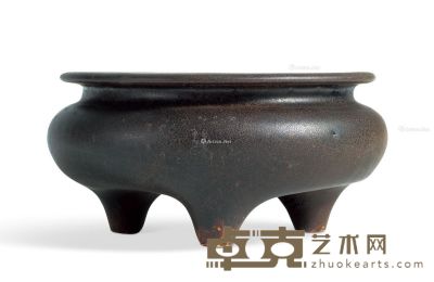 吉州窑褐釉鬲式炉 口径14.0cm；高7.5cm
