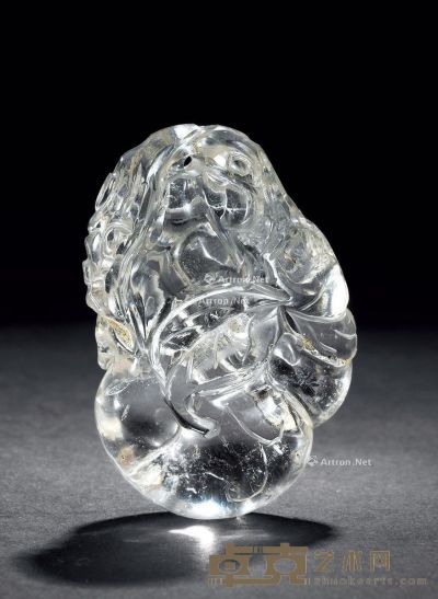 清 水晶圆雕葫芦珮件 长4.9cm