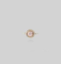 0.48克拉圆形粉紫色钻石戒指