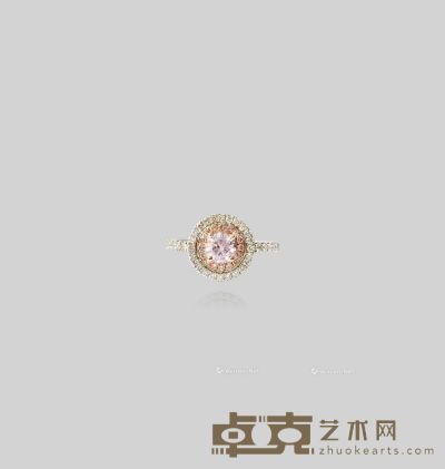 0.48克拉圆形粉紫色钻石戒指 