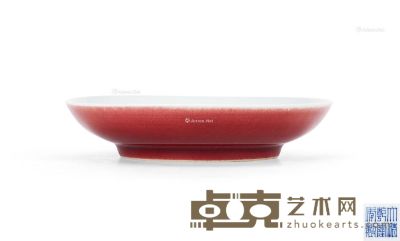 清乾隆 霁红釉小盘 直径14.9cm