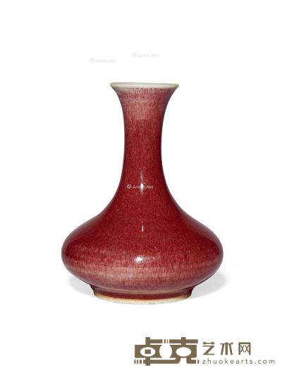 清中期 红釉小荸荠瓶 直径15.7cm