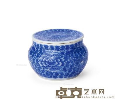 清中期 青花牡丹纹盖罐 高4.2cm；直径5.5cm