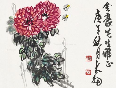 陈大羽 菊花蜜蜂