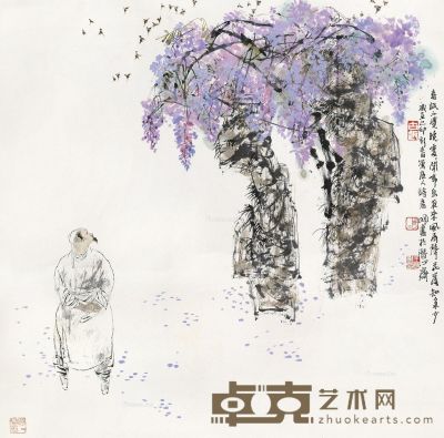 王明明 唐人诗意图 68×68cm