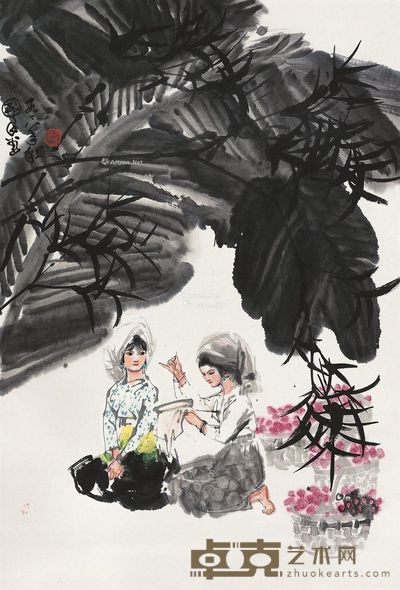 史国良 芭蕉少女 66×44.5cm