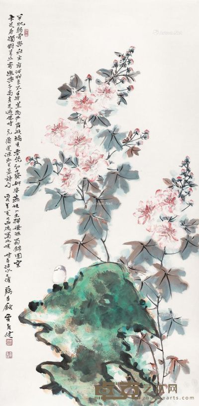 贾广健 花卉 136×66cm