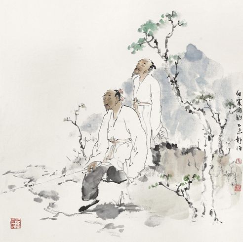 张静伯 白云闲钓