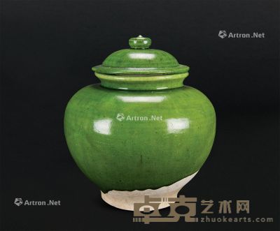 唐 绿釉盖罐 高18.5cm