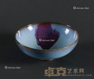 宋/金 钧窑玫瑰紫蓝釉大碗 直径 17.5×7cm
